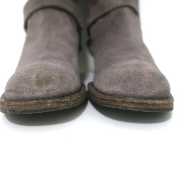 Brunello Cucinelli Moto Boots Gray Suede Size 39 Mid-Calf Biker Boots - Picture 5 of 11